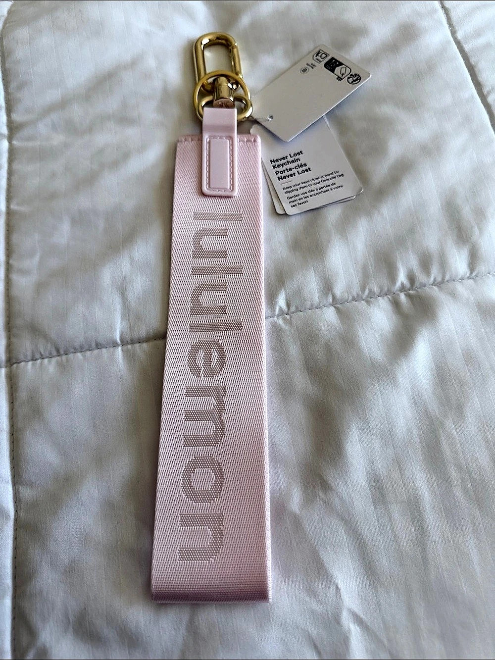 lululemon Never Lost Keychain Pink NWT